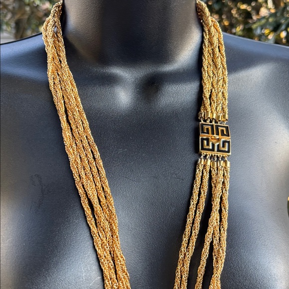 Givenchy Vintage Long Elegant Gold and Black Necklace Belt - Picture 15 of 16